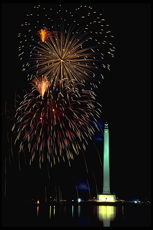 Fireworks at San Jacinto State Historic Site